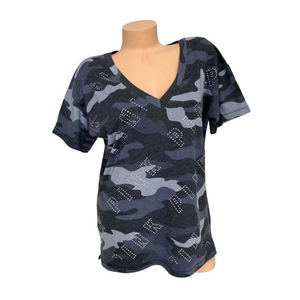 Victoria's Secret PINK EXTRA SMALL Shine‎ Bling V-neck T-shirt Short Sleeve Tee